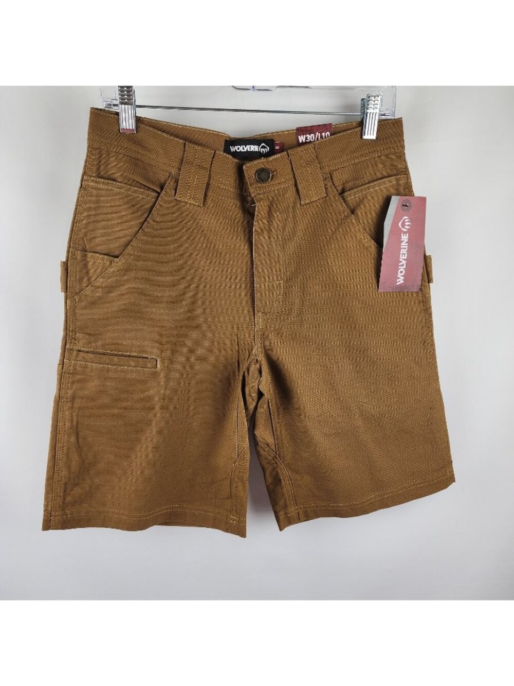 Wolverine Shorts Mens 30x10 Brown Khaki Stretch Carpenter Fit Short NWT